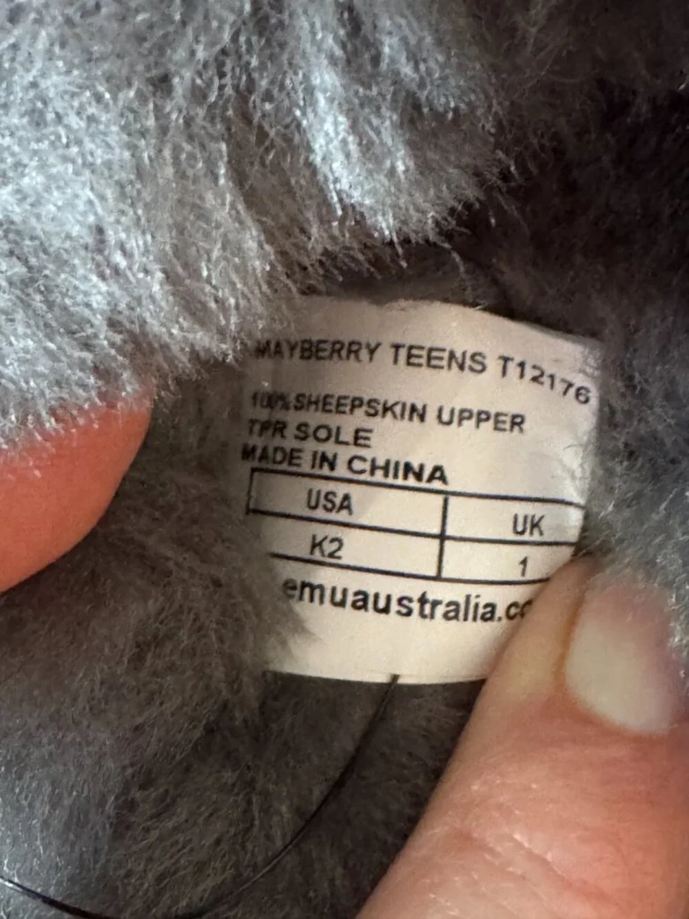 Kids 2 EMU Australia Mayberry Slippers Charcoal Gray Sheepskin K2 T12176 Fuzzy